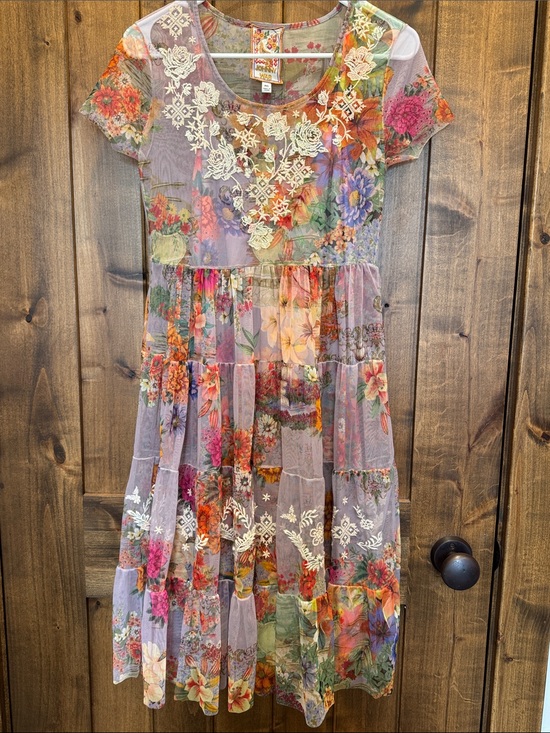 Johnny Was Dresses & Skirts - Johnny Was Lavender Floral Embroidered YASMINE MESH DRESS